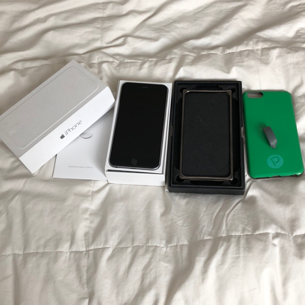 iPhone 6+ good with any carrier. 64 gb